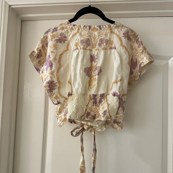 Free people Arielle Printed crop top in cream size xs - Picture 6 of 9
